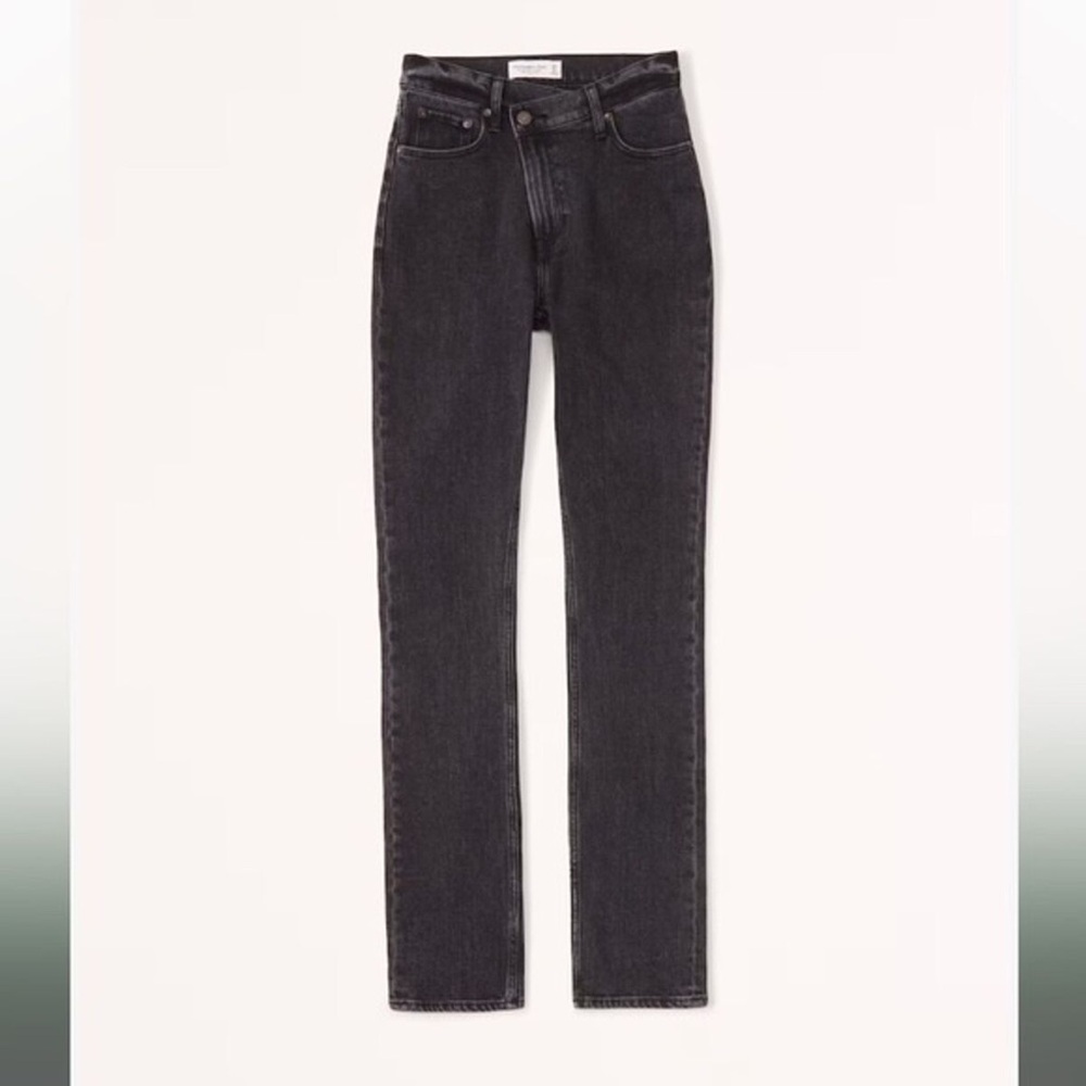 abercrombie & fitch the 90s slim straight ultra high rise - Black crossover